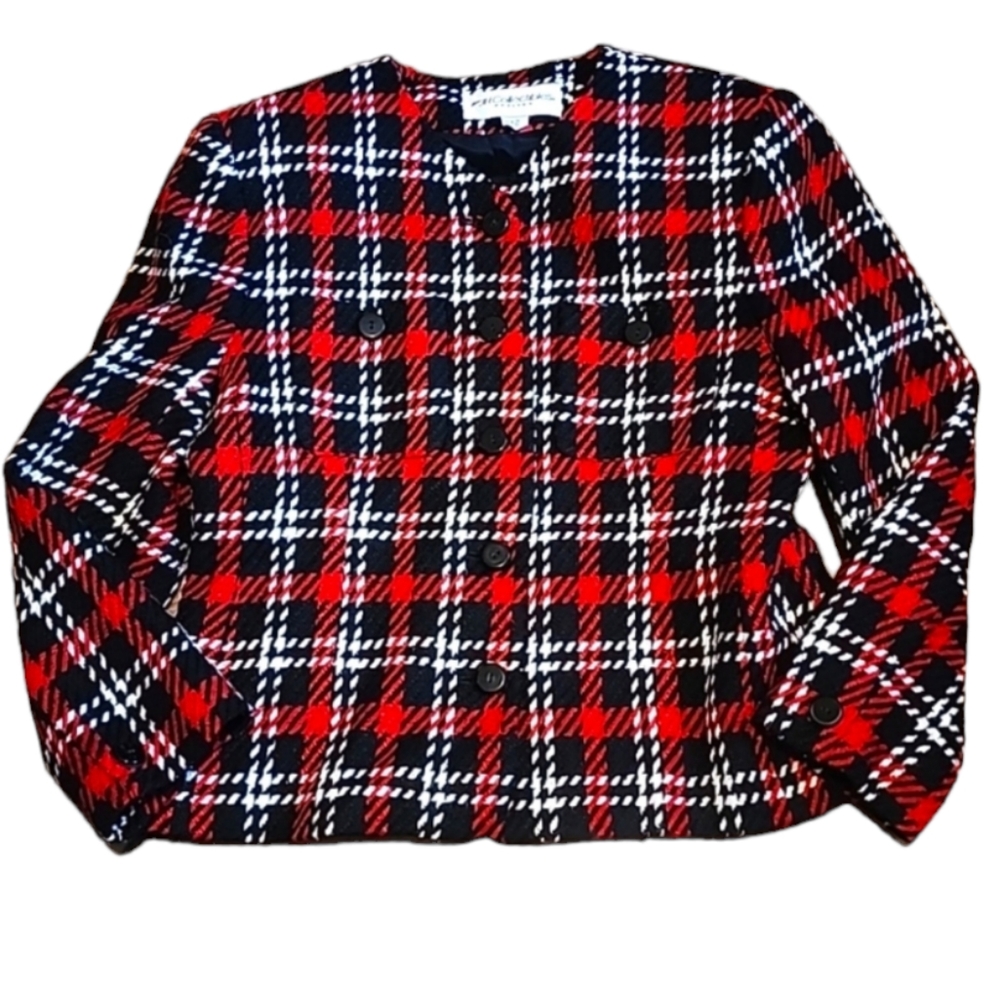 Vintage JH Collectibles plaid wool blazer